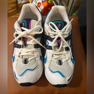 Asics  Gel Kayano 5 OG White and Blue Athletic Shoes with Purple Accents